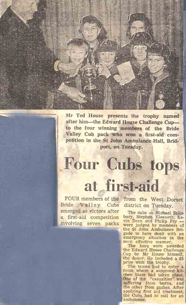 Press cutting on Cubs' first-aid 