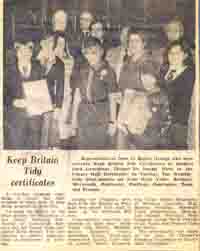 Cubs collecting ·Keep Britain tidy· certificates 14th January, 1977