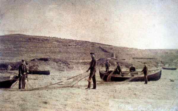 George Swaffield and crew putting in Herring drifts  C. 1907