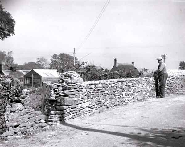 Repairing stone wall