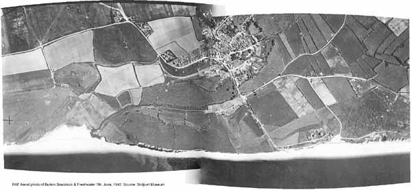 RAF aerial photo of Burton Bradstock June 1942