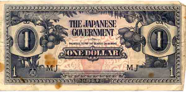 The Japs issued their own currency when in occupation