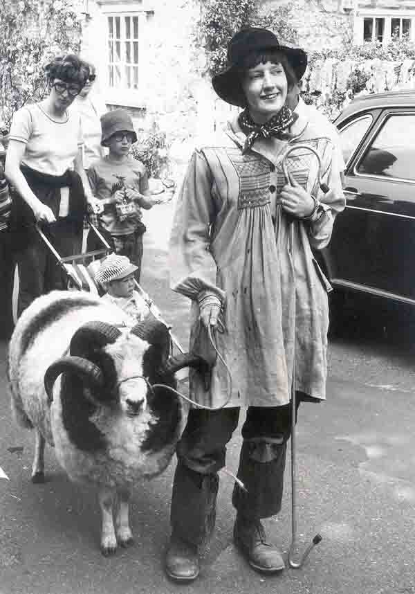 Sarah Humphries & Jacob sheep in 1970s