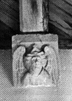 stone corbel with demi angel