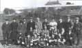 Edward Mill's footballers pictured in West Bay Road around 1920