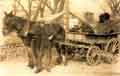 Lou Brown with horse and cart outside the Forge c1920