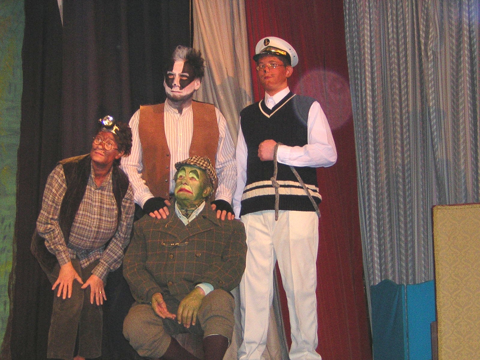 Clockwise, left to right: Gill Knight as Mole, Chris Knight as Badger, Jake Dove as Ratty and Mike Read as Toad in “Wind in the Willows”.