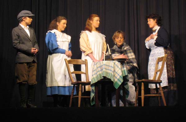 Alice Ludgate as Phyllis, Emma Batchelor as Bobby and Lucy Haley as Peter with Elise Ripley as Mother and Gill Knight as the Housekeeper